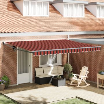 Marchiza manuală retractabilă Portocalie și Maro 450x300 cm