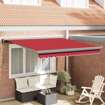 Marchiză Manuală Retractabilă Roșie 350x250 cm, Fabrică de Înlocuire pentru Marchiză pentru Cadru de 3.5x2.5 m Roșu