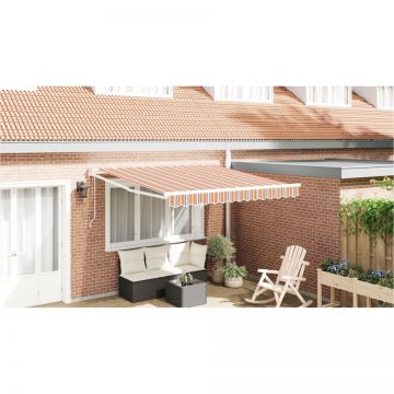 Marchiză retractabilă automată cu dungi multicolore 350x250 cm