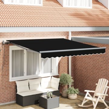 Marchiză retractabilă automată neagră 350x250 cm, Țesătură de schimb pentru marchiză pentru cadru de 3.5x2.5 m negru