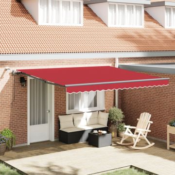 Marciză retractabilă automată cu LED roșie 400x300 cm, ViaXL Material de înlocuire pentru marciză de 4x3 m roșie