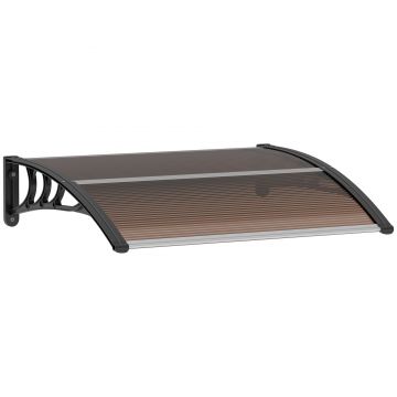Outsunny copertină pentru ușă 120 x 75 cm acoperiș pentru intrare din policarbonat | Aosom Romania