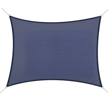 Outsunny Cort de umbra rectangular 6 x 4 m polietilena cu densitate mare Protectie UV Cu geanta de depozitare - Culoare albastru | Aosom Romania