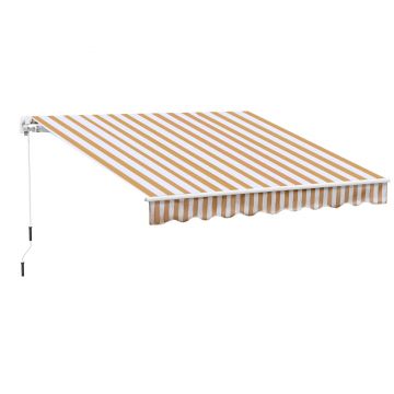 Outsunny Markiză cu manivelă, markiză cu braț articulat, protecție solară, montare pe perete, balcon, Alu Berge 300 x 250 cm | Aosom Romania
