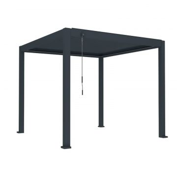 Pergola bioclimatica, iluminare LED, aluminiu, Naimeed D6789, 300x300x250cm, Gri antracit