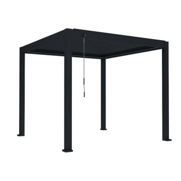Pergola bioclimatica, iluminare LED, aluminiu, Naimeed D6790, 300x300x250cm, Negru