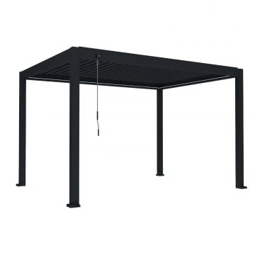 Pergola bioclimatica, iluminare LED, aluminiu, Naimeed D6795, 400x300x250cm, Negru